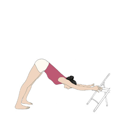 Adho Mukha Svanasana with chair