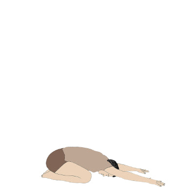 Adho Mukha Virasana arms extended
