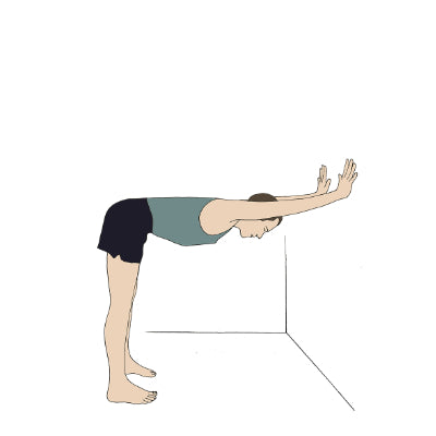 Ardha Uttanasana with wall