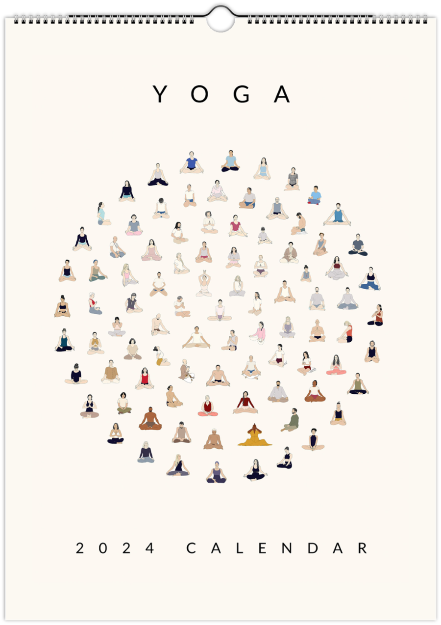 Svejar Hand Drawn Yoga Calendar 2024 Svejar Yoga Illustrations