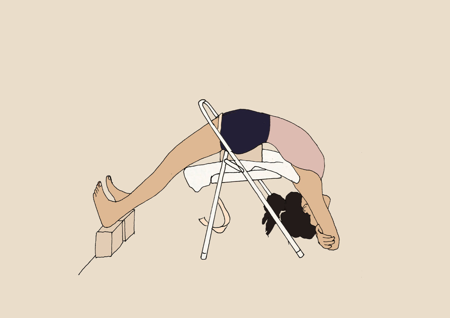 Svejar Yoga Art - Cards - Viparita Dandasana chair