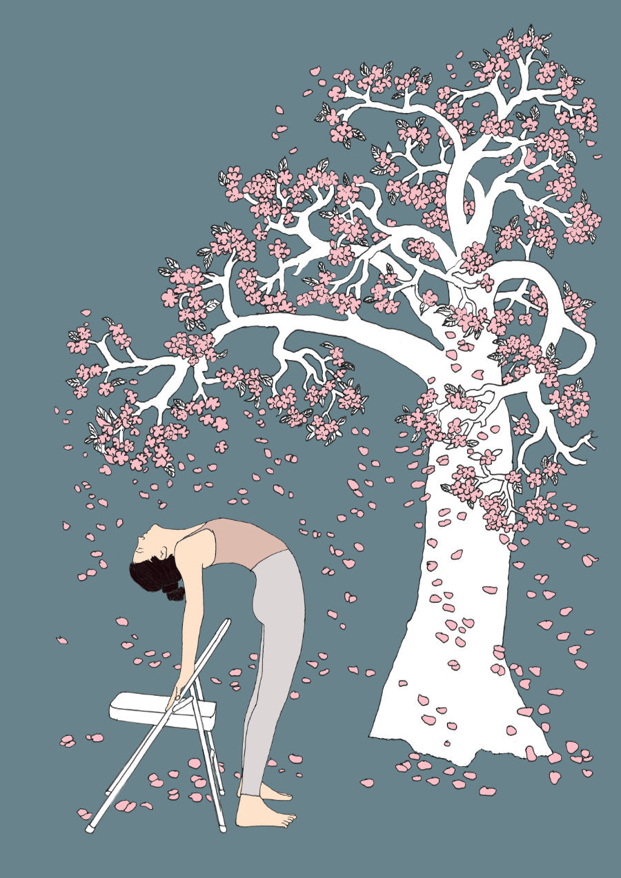 Svejar Yoga Art - Poster - Backbend Blossom Tree Dark