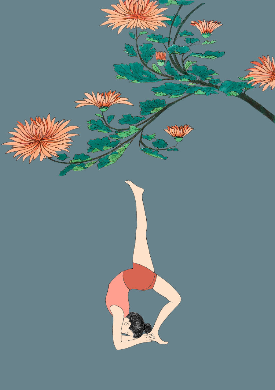 Svejar Yoga Art - Poster - Kapotasana green tree 2