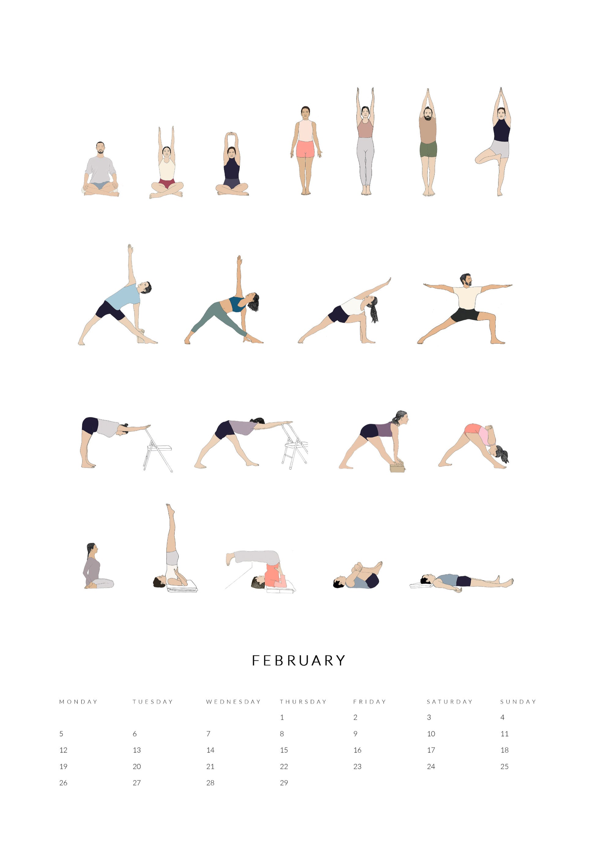 Yoga Sequence Calendar 2024 – Svejar Yoga Illustrations