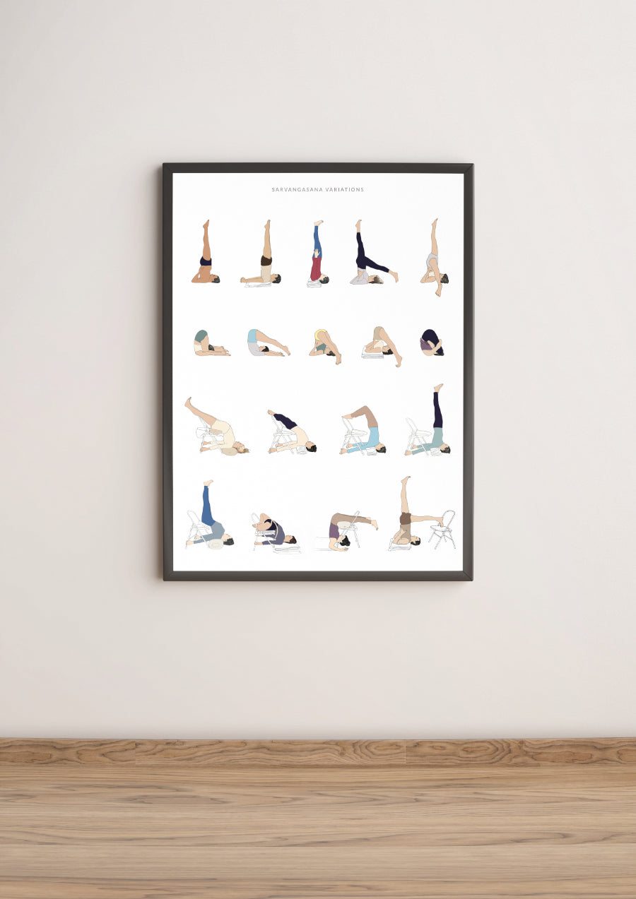Svejar Yoga Poster - Sarvangasana Variations Mockup