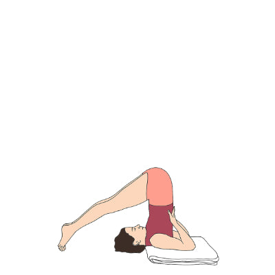 Halasana hands on back