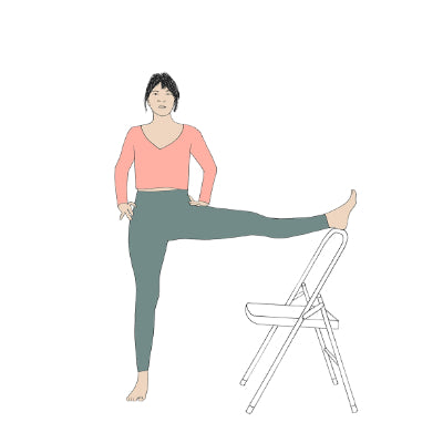 Parsva Hasta Padangusthasana with chair