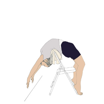 Urdhva Dhanurasana with chair and wall