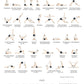 Yoga sequence chart for feet sequence with corresponding calendar layout for July.