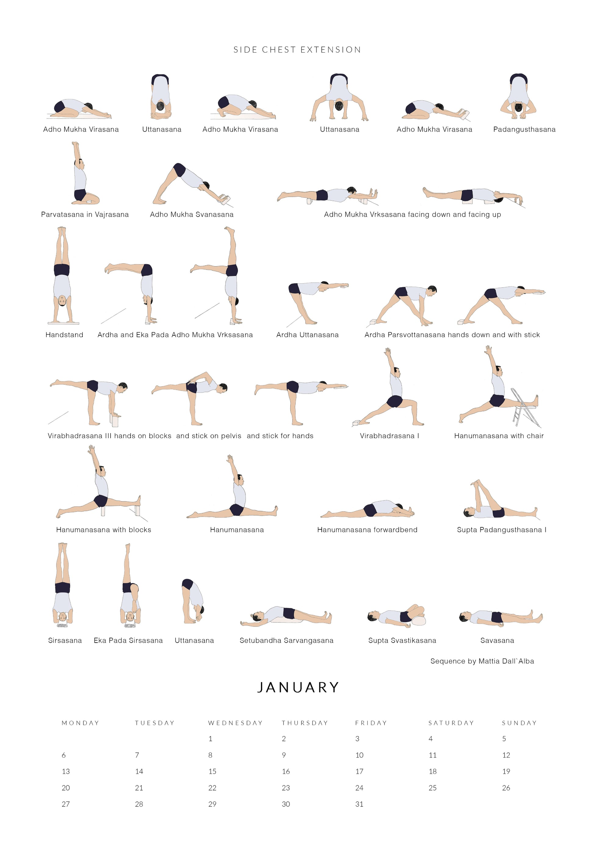 Svejar Yoga Calendar 2025 - Edition One - January