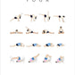 Yoga 2027 calendar with illustrations of various yoga poses on a white background.