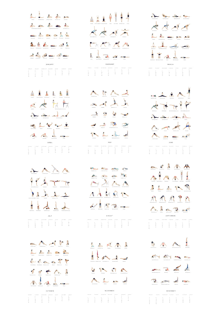 Yoga Sequence Calendar 2024 (Sanskrit)
