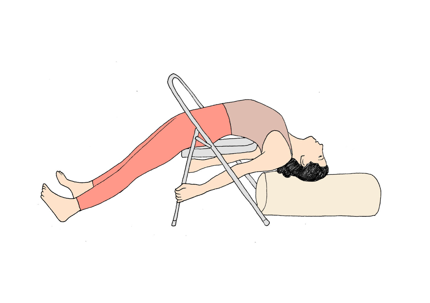 Svejar Yoga Art - Cards - Viparita Dandasana chair