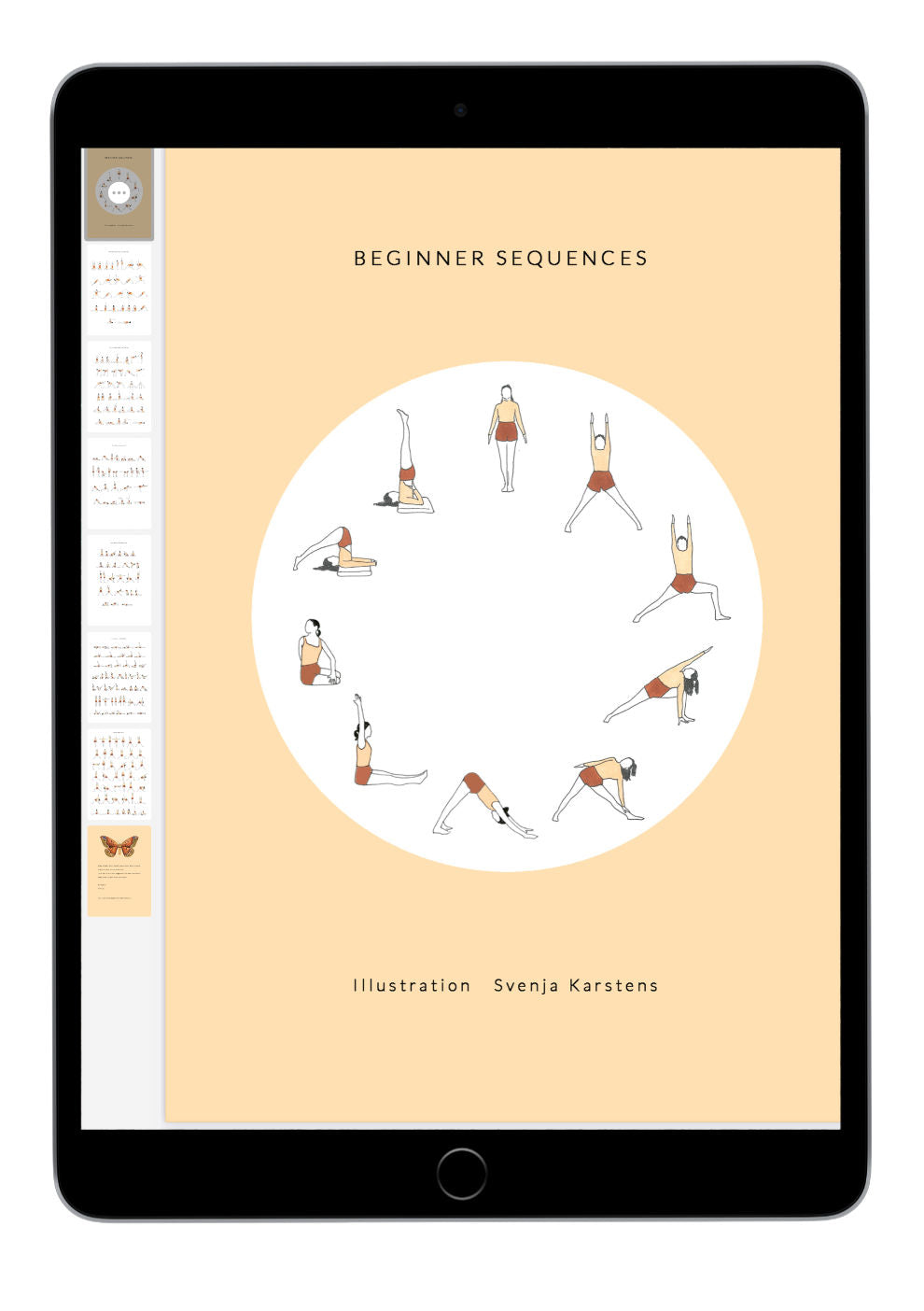 Svejar Yoga Illustrations - Beginner Sequences I - Mockup iPad