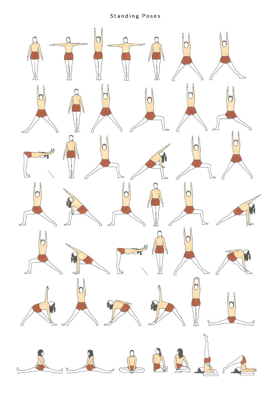 yoga poses for beginners chart