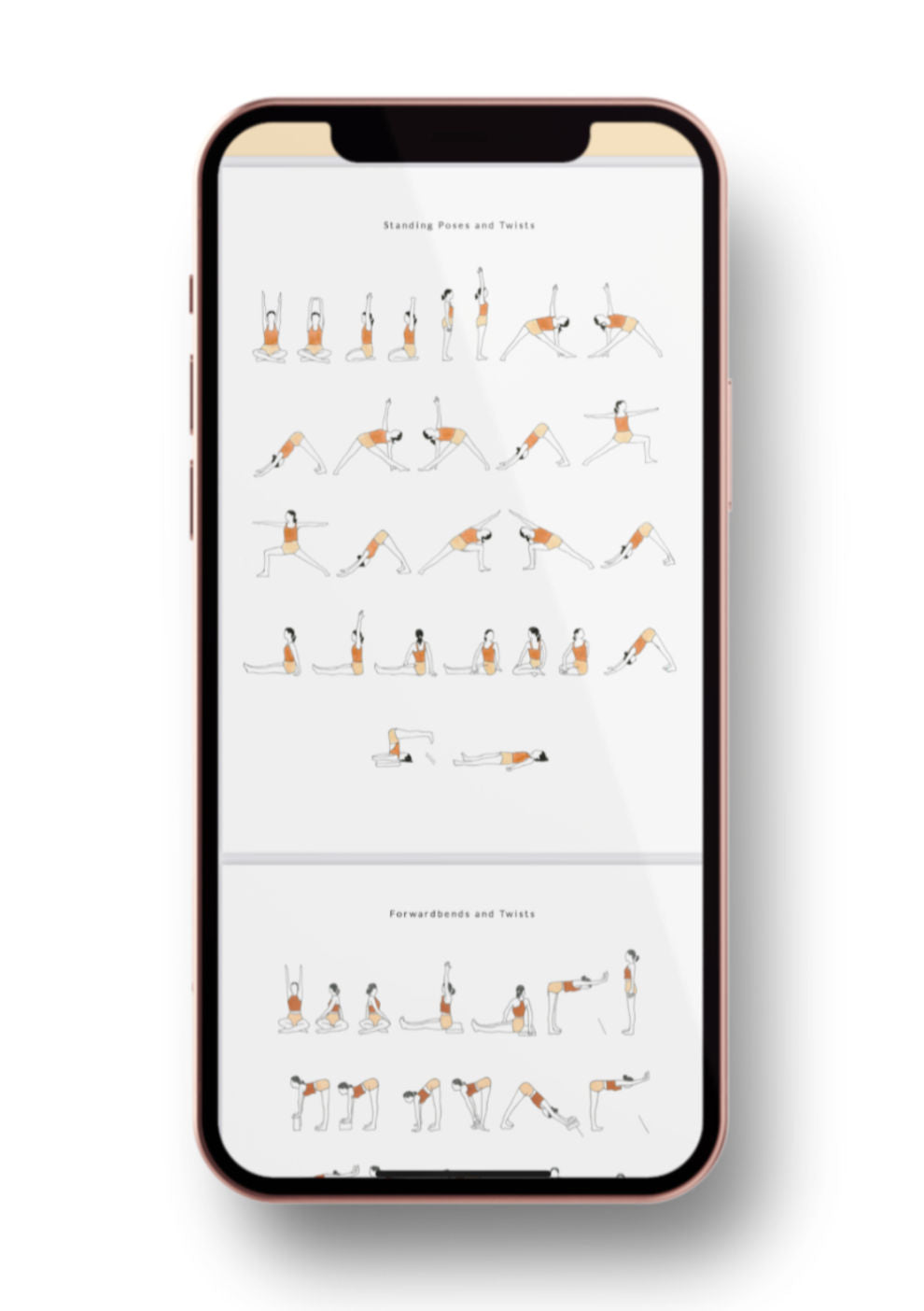 Svejar Yoga Illustrations - Beginner Sequences I - Mockup iPhone