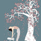Svejar Yoga Art - Poster - Backbend Blossom Tree Dark