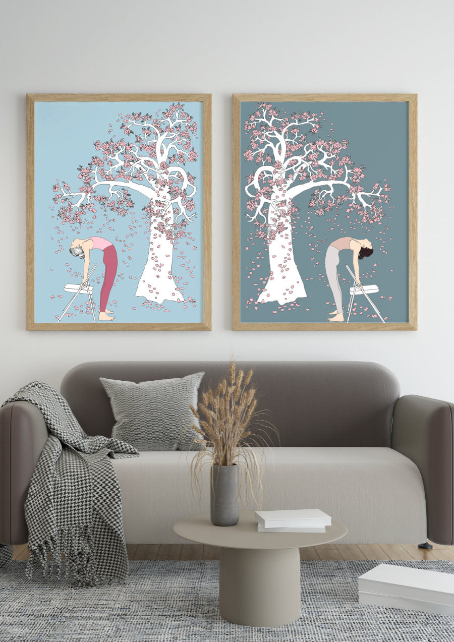 Svejar Yoga Art - Poster - Backbend Blossom Tree Mockup