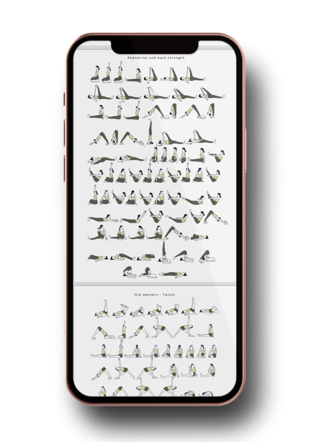 Svejar Yoga Illustrations - Advanced Sequences I - Mockup iPhone