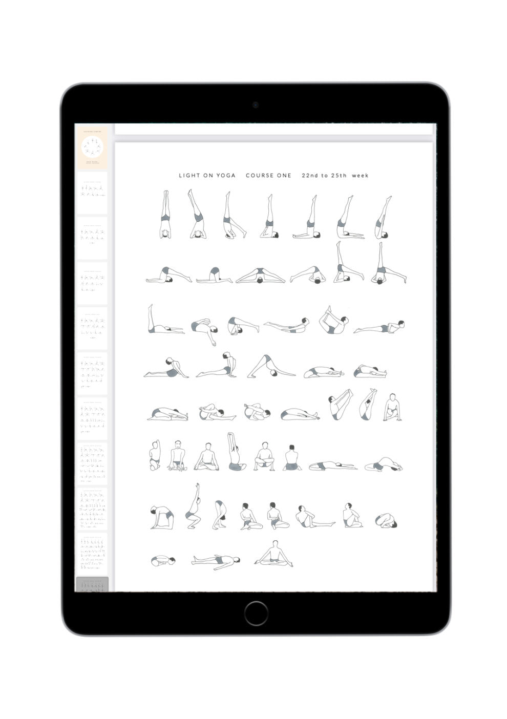 Svejar Yoga Illustrations - Light on Yoga Course 1 - Mockup iPad
