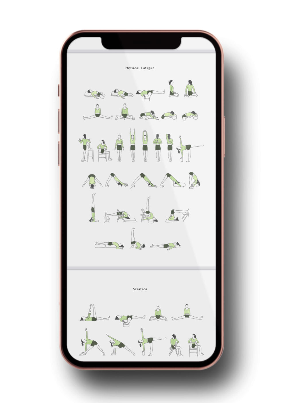 Svejar Yoga Illustrations - Therapeutic Sequences I - Mockup iPhone